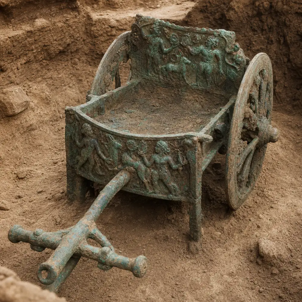 Archeologové Ve Španělsku Objevili 2400 Let Starý Bronzový Rituální Vůz S Mytologickou Výzdobou