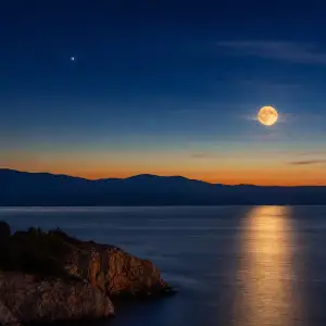 Nasa Zveřejnila Snímek Buck Moonu A Pásu Venuše Nad Chorvatským Ostrovem Krk