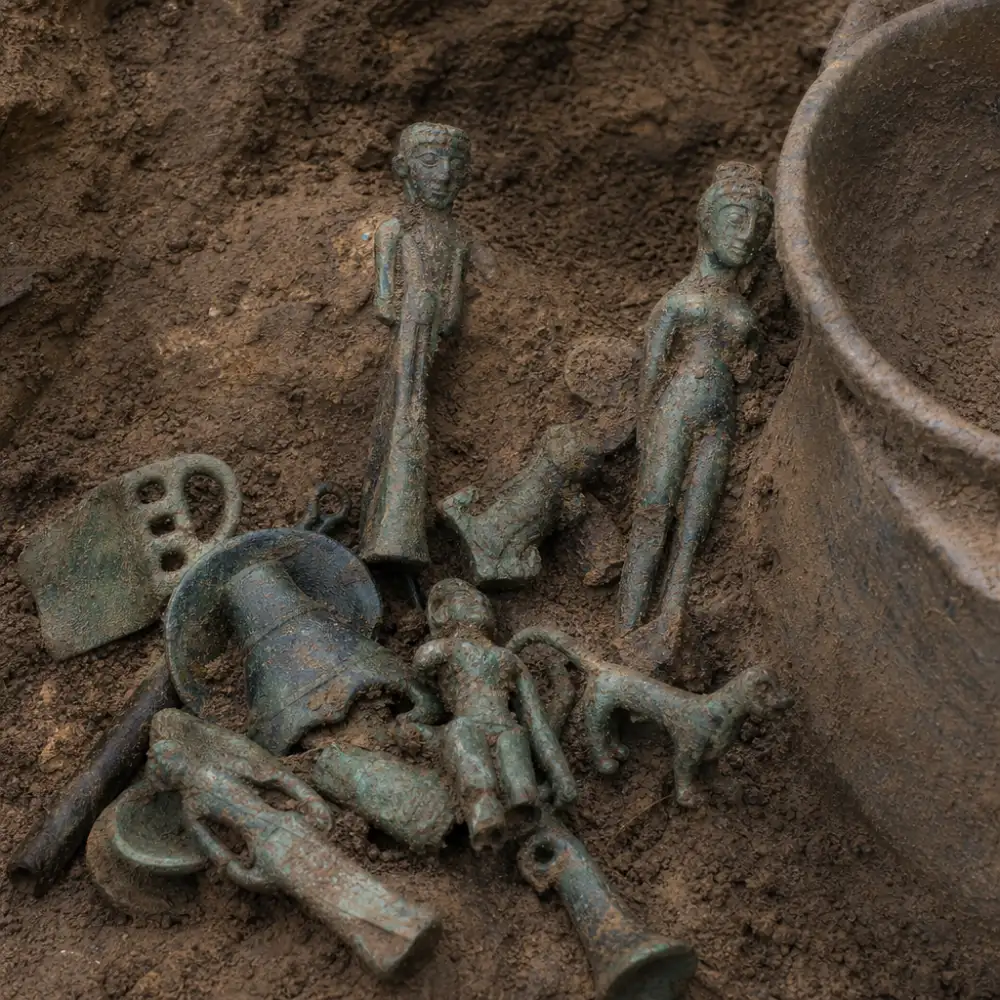 Archeologové Objevili Bronzové Votivní Artefakty V Etruské Studni V Itálii