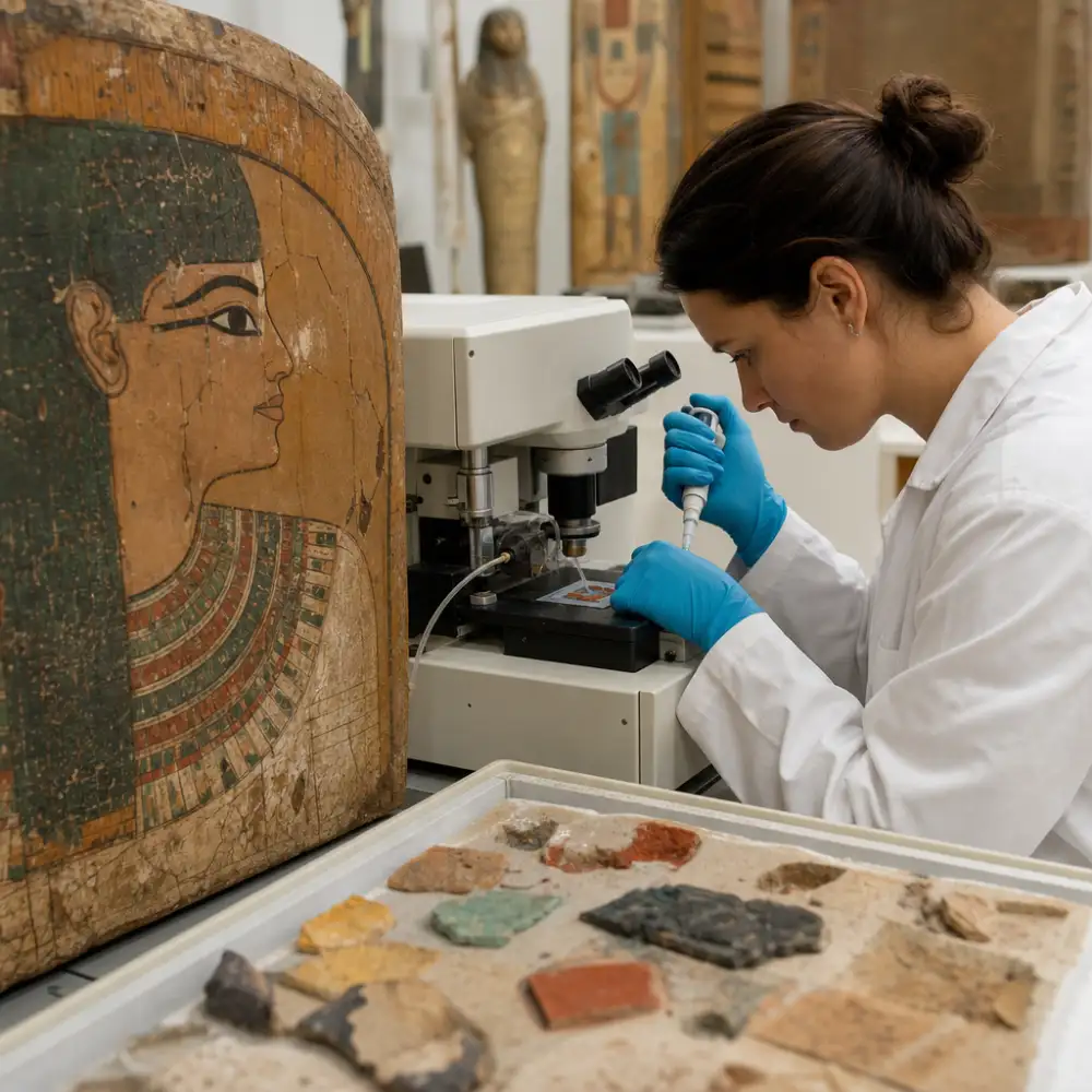 Proteinová Analýza Odhaluje Tajemství Pigmentů A Pojiv Ve Starověkém Egyptském Umění