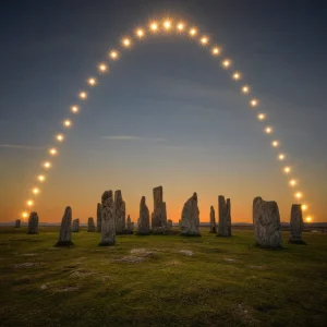 Fotograf Zachytil Analemmu Slunce Nad Prehistorickým Kruhem Callanish Stones