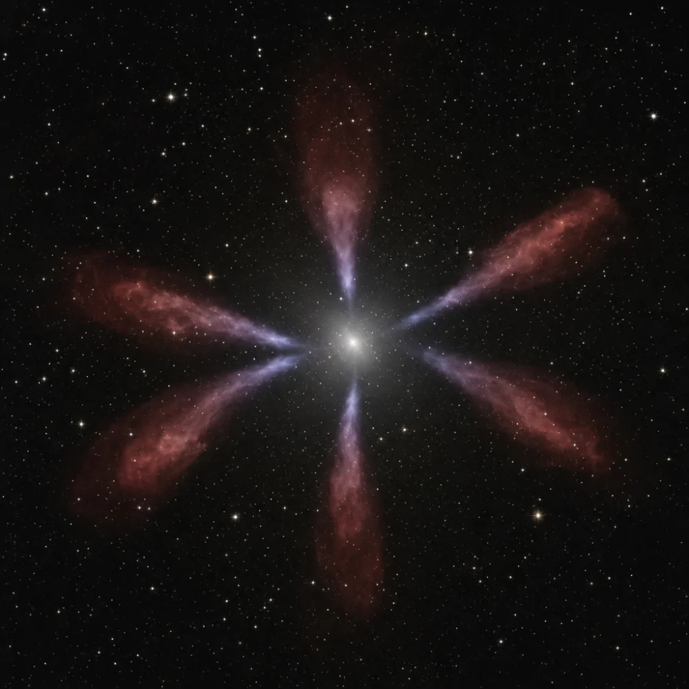 Astronomové Objevili Rádiovou Galaxii Se Čtyřmi Páry Výtrysků Z Černé Díry