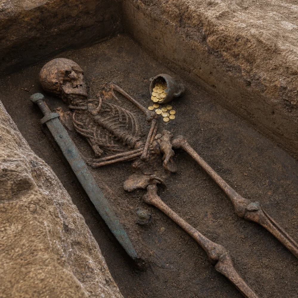 Archeologové V Kubáni Odkryli Hrob Maeotského Válečníka Se Zlatými Mincemi Alexandra Velikého