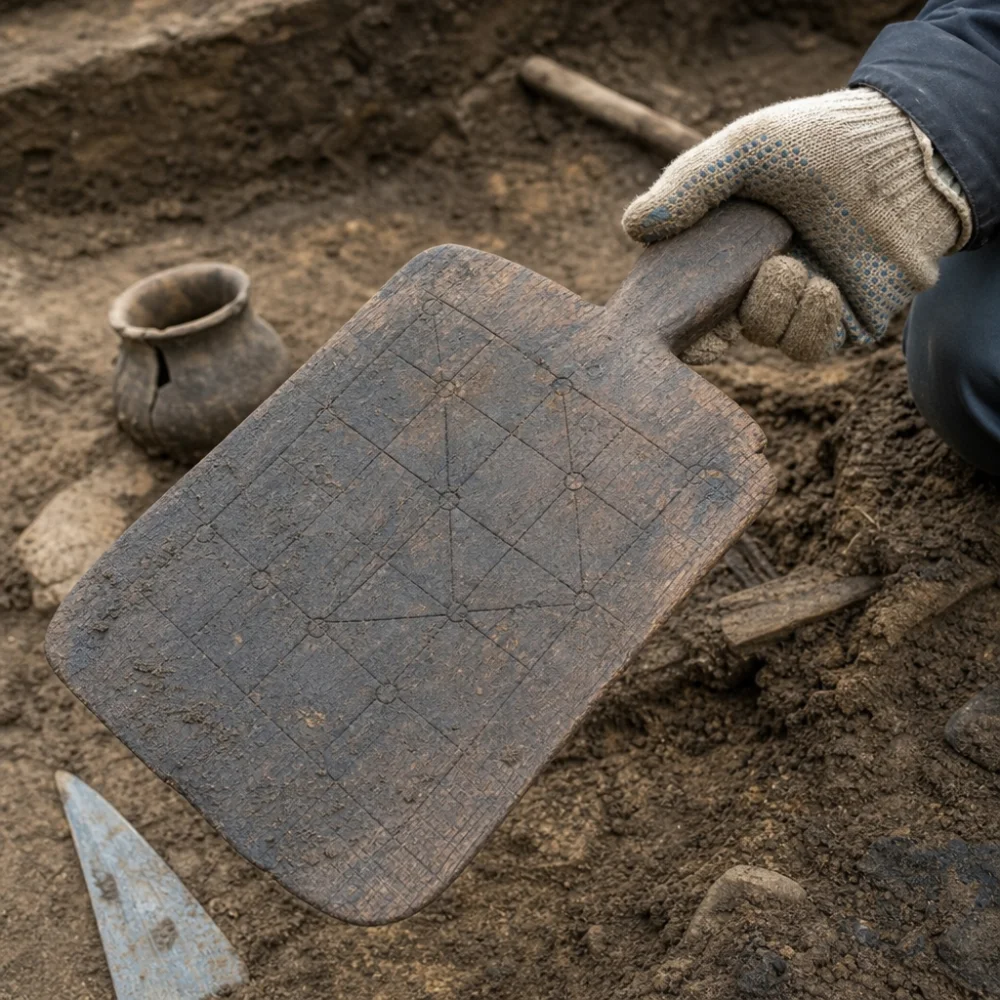 Archeologové Ve Staraje Rusě Našli Chlebovou Lopatu S Herní Deskou